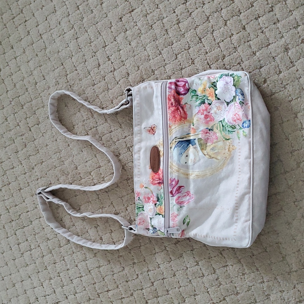 Maison D'Hermine Floral Art Canvas Shoulder Bag Small/ Medium Size